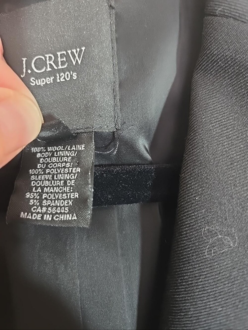 J.Crew 1035 Super 120s Wool Blazer Black Size 0 Two Button Work Career - Picture 6 of 11